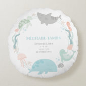 アンダーザシー男の赤ちゃん記念子供部屋 ラウンドクッション (正面)