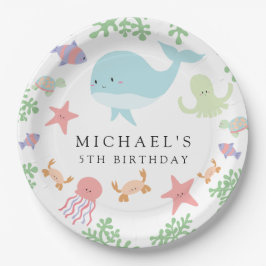 アンダーザシー誕生日かわいいかわいい海ビーチ ペーパープレート
