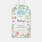 アンダーザシー誕生日キュートパステルサンキュー ギフトタグ (正面)