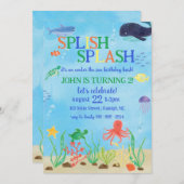 アンダーザシー誕生日バッシュパーティの招待状 招待状 (正面/裏面)