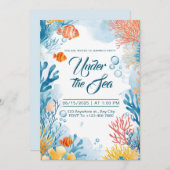 アンダーザシー誕生日バッシュ招待状 招待状 (正面/裏面)