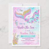 アンダーザシー誕生日マーメイドパーティー 招待状 (正面)