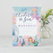 アンダーザシー誕生日マーメイド招待状 招待状 (スタンド正面)