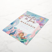 アンダーザシー誕生日マーメイド 箔招待状 (回転した状態)