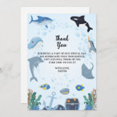 アンダーザシー誕生日招待状サンキューカード サンキューカード (正面/裏面)