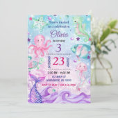 アンダーザシー誕生日招待状マーメイド招待状 招待状 (スタンド正面)