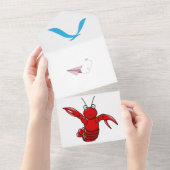 アンダーザシー誕生日招待状 – フラットカード オールインワン招待状 (貼ってはがせる)