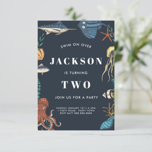 アンダーザシー誕生日招待状 子供へ 招待状 (スタンド正面)