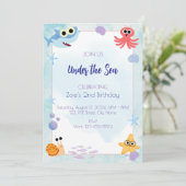 アンダーザシー誕生日招待状 招待状 (スタンド正面)