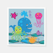 アンダーザシー誕生日紙ナプキン スタンダードカクテルナプキン (正面)