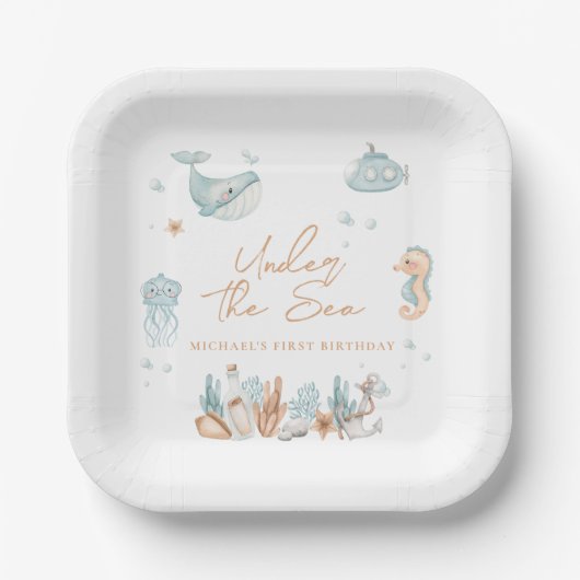 アンダーザシー誕生日 ペーパープレート (正面)