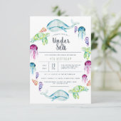 アンダーザシー誕生日 |海クリッターの水彩 招待状 (スタンド正面)