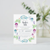 アンダーザシー誕生日 |海クリッターの水彩 招待状 (スタンド正面)