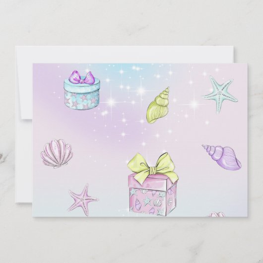 アンダーザシー魔法マーメイド誕生日写真 招待状 (裏面)