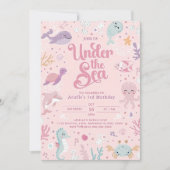 アンダーザシー3rd誕生日招待状ガールトドラー 招待状 (正面)