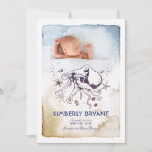 アンダーザシー – 航海のウォーターカラーベビー誕生 案内状 (正面)