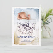 アンダーザシー – 航海のウォーターカラーベビー誕生 案内状 (スタンド正面)