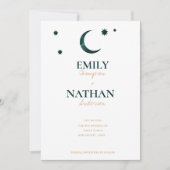 アンダーザスターズグリーンムーンシックタイポグラフィ結婚ズ セーブザデート (正面)