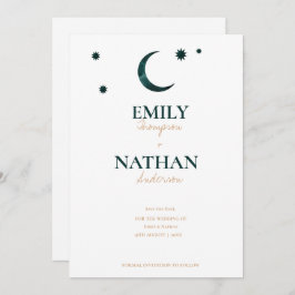 アンダーザスターズグリーンムーンシックタイポグラフィ結婚ズ セーブザデート