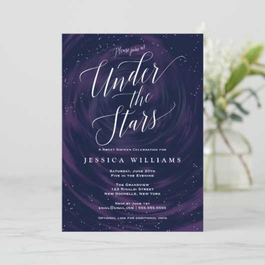 アンダーザスターズスイーエレガントト16お祝い 招待状 (スタンド正面)