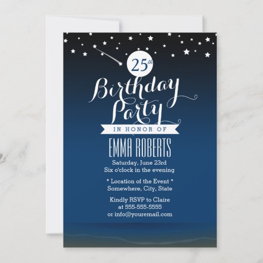 アンダーザスターズビーチ誕生日パーティー 招待状 (正面)