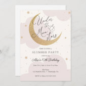 アンダーザムーンアンドスターズスリープバー誕生日 招待状 (正面/裏面)