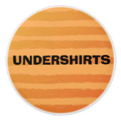 アンダーシャツオレンジ色の水の色のストライプ セラミックノブ (正面)