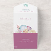 アンダーシーシェルウォーター色ビーチバジェット結婚ズ オールインワン招待状 (外側)