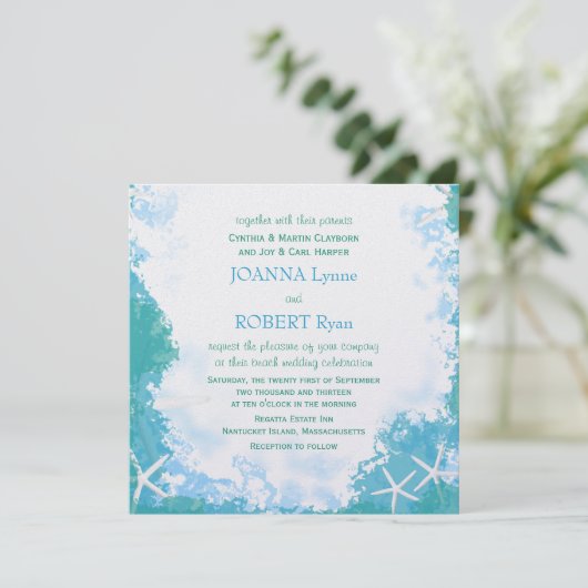 アンダーシースターズトロピカル結婚式招待状 招待状 (スタンド正面)