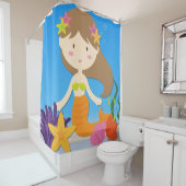 アンダーシーメイドの茶色の髪の海 シャワーカーテン (インサイチュ)