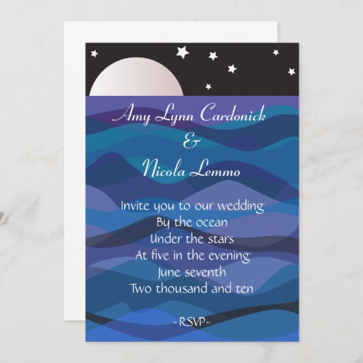 アンダースターズ結婚式招待状ビーチ先 招待状 (正面/裏面)