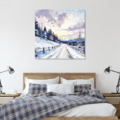 アンダース工芸品「夜明けの雪の裏道」 キャンバスプリント (インサイチュ (寝室))