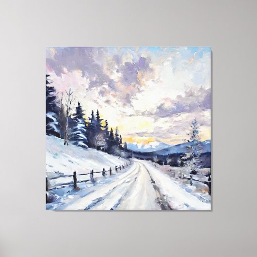 アンダース工芸品「夜明けの雪の裏道」 キャンバスプリント (正面)