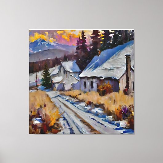 アンダース工芸品 – 道路の向こうの住宅 キャンバスプリント (正面)