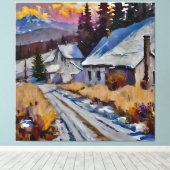 アンダース工芸品 – 道路の向こうの住宅 キャンバスプリント (インサイチュ (ウッドフロア))