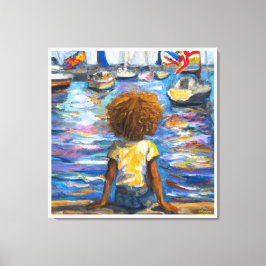 アンダース・アーティストリー*湾の波止場に座って* キャンバスプリント