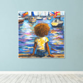 アンダース・アーティストリー*湾の波止場に座って* キャンバスプリント (インサイチュ (ウッドフロア))