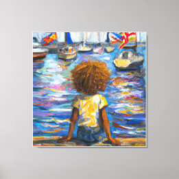 アンダース・アーティストリー*湾の波止場に座って* キャンバスプリント