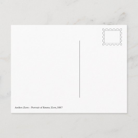 アンダース・ゾーン エマの肖像 CC0069 ポストカード (裏面)