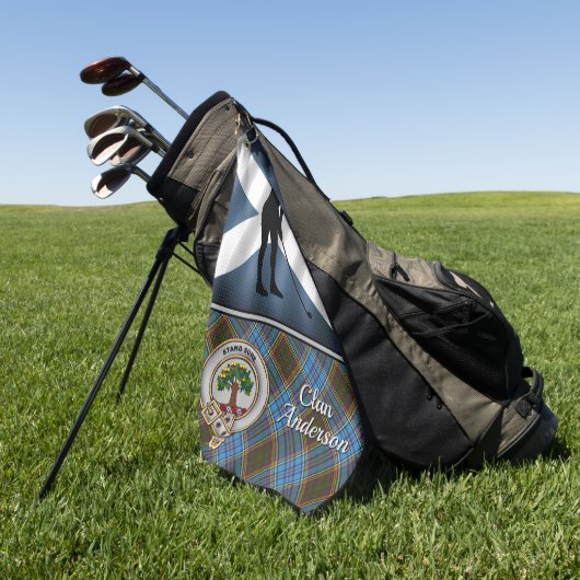 アンダーソンタータンチェックパーソナライズされたゴルフ(彼女のために) ゴルフタオル (グリーン)