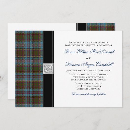アンダーソンタータンチェック結婚式招待状 招待状 (正面/裏面)