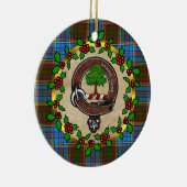 アンダーソン・クラン・バッジ&タータンチェックパーソナライズされたクリスマス セラミックオーナメント (右)