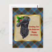 アンダーソン・クラン・バッジ&タータンチェック・クリスマス ポストカード (正面/裏面)