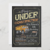 アンダーダンプトラック建築誕生日招待状 招待状 (正面)