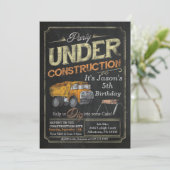 アンダーダンプトラック建築誕生日招待状 招待状 (スタンド正面)