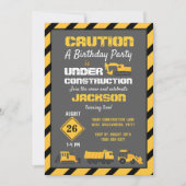 アンダーバースデー建築パーティグレー 招待状 (正面)