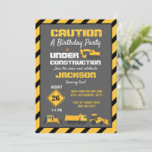 アンダーバースデー建築パーティグレー 招待状 (スタンド正面)