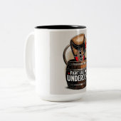 アンダーブラウングローブホワイト文字 ツートーンマグカップ (正面左)