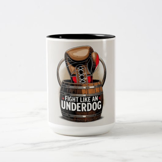 アンダーブラウングローブホワイト文字 ツートーンマグカップ (中央)