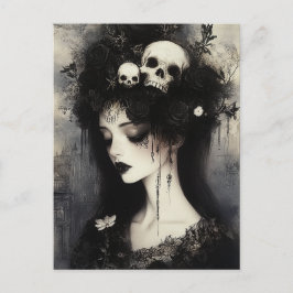 アンダーワールドの白黒ペルセフォンクイーン ポストカード